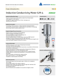 Thumbnail of document Data Sheet - ILM-4 Inductive Conductivity Sensor